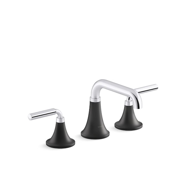 Kohler Tone Widespread Bathroom Sink Fct Polished Chrome with Matte Black, 1.2 gpm 27416-4-CBL - main